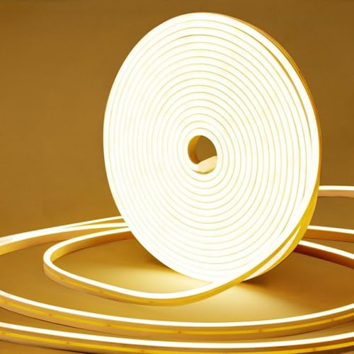 LangPlus+ LED Neon Strip Lights 10M Dimmable 1200 LEDs Warm White 2700K | 24V LED Rope Light IP65 Waterproof Silicone Flexible Neon Light Strips for Bedroom Kitchen Bar Outdoor Indoor Decor