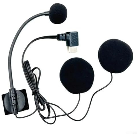 Startbuymore Oreillette pour casque de moto avec micro de type C et deux haut-parleurs avec technologie de suppression du bruit pour une capture vocale claire