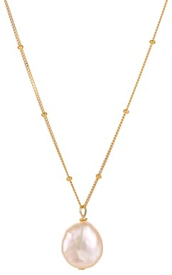 JaruJaru Freshwater Pearl Pendent Necklace, Irregular Baroque Natural Pearls, Entire S925 Sterling Silver Chain and Components, Delicate Skin Friendly Fine Jewellery for Women