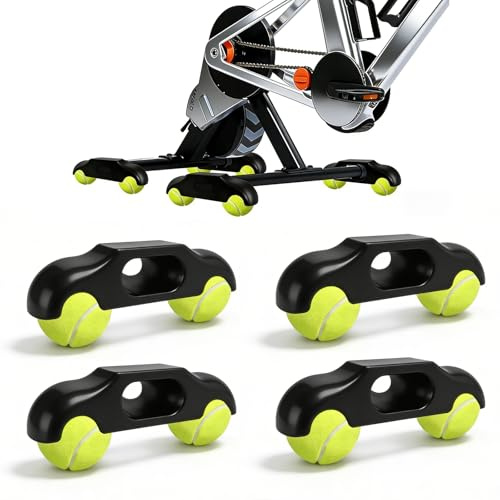 Jinfanshurich 4 Stück Rocker Plate Feet Adapter, Tragbarer Wippplatten-Fahrradtrainer mit Tennisballfüßen für Wahoo Kickr Core 2 Indoor Cycling Rollentrainer, Inkl. 8 Tennisbälle