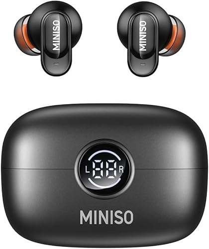 MINISO MS105 Auriculares de traducción en Tiempo Real con aplicación, 134 Idiomas, traductor de Auriculares en Tiempo Real, Auriculares Abiertos de 60H para iOS y Android, Viajes y Viajes