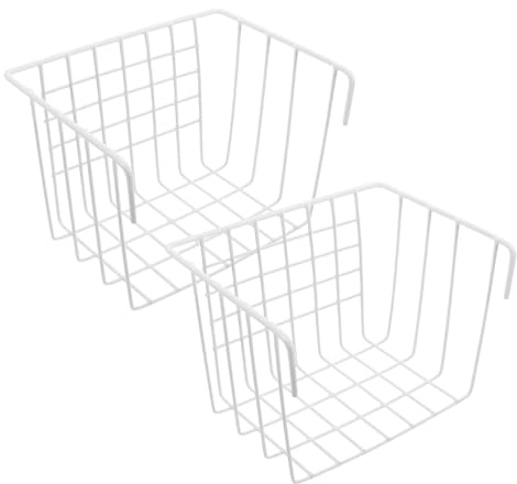 KESYOO 2 Stück-Pack Kaninchen Heuraufe aus Metall Hängender Heukorb für Kleintiere Weiße Wandmontage Platzsparend Robustes Futterzubehör für Meerschweinchen und Chinchillas