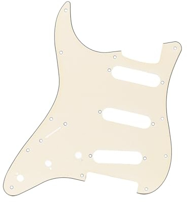 Generisch Linkshändige Gitarre Strat Pickguard SSS Kratzplatte im Stil 11-Loch-Gitarren-Pickguard mit Abschirm- und Schutzfilmen