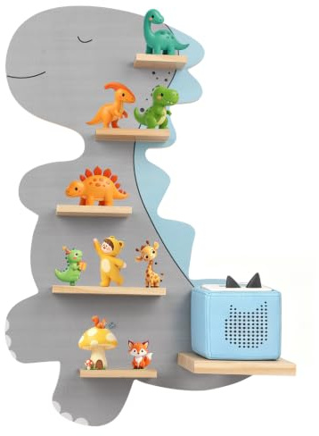 CISSIYOG Magnetisch Regal für Tonie, Wand Regal für Toniebox/Tonie Figuren | Aufbewahrung für Dino Motiv, Toniesbox Regal Wandmontage für alle Ihre Tonies Zubehör für Toniebox 1 & 2 Starterset (38*58cm)