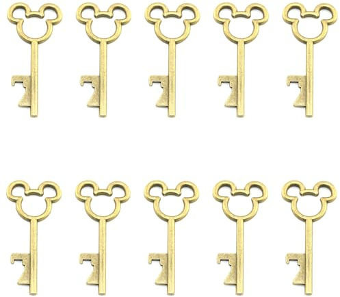 Lind Kitchen 20PCS Vintage Mickey Mouse Head Keyring Bottle Openers Creative Wedding Pendants and Beer Openers Bronze 2.3 x 1.3 in Jewellery Making Charms Wedding Favours