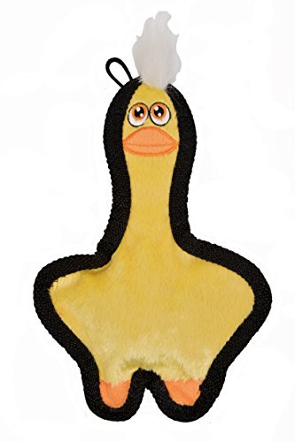 K9 Pursuits Immortals Mini Duck Dog Toy, Small | Mini duck design, Plush dog toy, No stuffing, Long-life squeaker, Small size, Ideal for gentle play and fetching