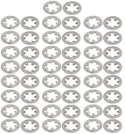 Sourcingmap 3mm Inner Dia Stainless Steel Internal Tooth Lock Washer Silver Tone 50pcs