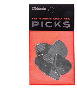 D'Addario Accessories 1UKU7-05 X-Heavy Keith Urban Signature Ultem Pick, Black, Set of 5 Pieces