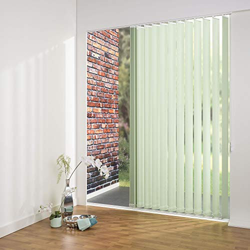 JalousieCrew Lamellenvorhang Lamelle 89 mm Farbe Schilf grün permuttbeschichtet - Breite 100-250 cm - Höhe 250 cm individuell kürzbar (180 x 250 cm)