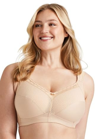 Miss Mary of Sweden Diamond Womens Full Cup Supportive Non-Wired Bra 38DD Beige