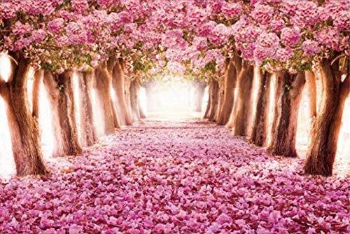 SuperPower® Spring Cherry Trees Forest Landscape Romantic Pink Sakura Avenue 1000 pezzi Giocattoli per adulti in legno dipinto ad olio puzzle con finitura 76,2 x 50,8 cm