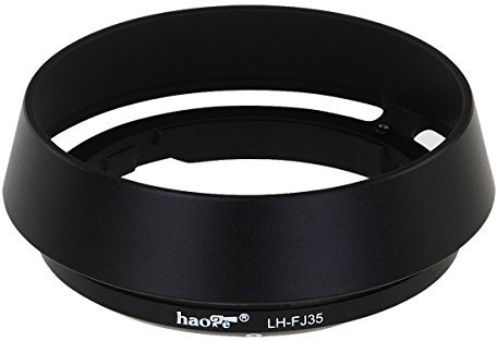 Haoge LH-FJ35 Bajonett Runden Metall Gegenlichtblende für Fujifilm Fuji Fujinon XF 35mm f/2 R WR XF35mmF2, XF 23mm f2 R WR XF23mmF2 und XC 35mm F2 XC35mmF2 Objektiv ersetzt LH-XF35-2 Kapuze Schwarz