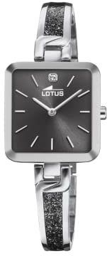 Lotus Damenuhr Edelstahl schwarz Silber/Schwarz