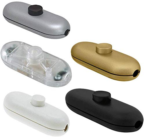 Schnurschalter Zwischenschalter Lampen-Schalter IP20 2A, 250V (gold)