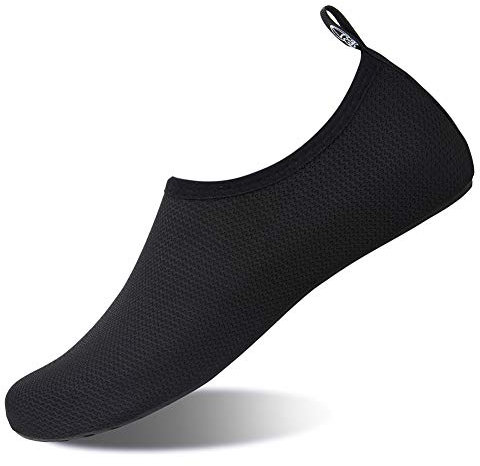 Swimming Water Shoes Mens Womens Outdoor Swim Socks Skin Shoes for Beach Snorkeling Surfing Diving Yoga Exercise(XBL Black, 6.5/7.5UK=40/41EU)