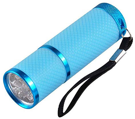 Mini Flash Light for LED UV Gel Curing Lamp Light Handheld Nail Dryer Nail Flashlight 9 LEDs 395nm UV Flashlights Detector for Facial Mask
