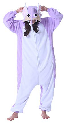 DarkCom Unisex Adulto Animale Onesie Pesce Pescatore Viola Cosplay Onesie Halloween Carnevale Costume per Uomo Donna XL