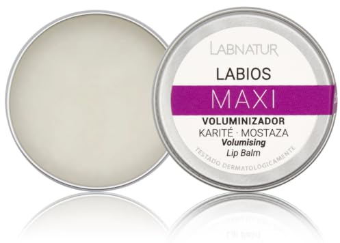 Labnatur Bálsamo Labial Voluminizador - Natural, con Cacao, Karité, Mostaza y Almendras Dulces - Aumenta el Volumen de los Labios - Hidratante y Antioxidante - Fabricado en España - 15 ml