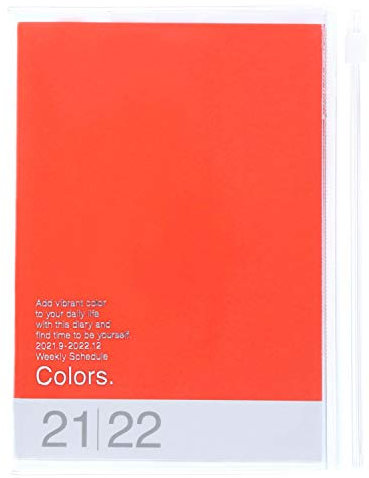 MARK'S 2021/2022 Taschenkalender A6 vertikal, COLORS, Orange: Von September 2021 bis Dezember 2022
