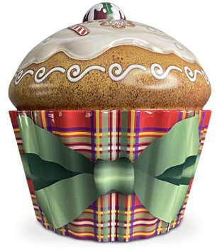 MediMuc Weihnachts Cupcake Pudding - Weihnachtsdose, Aufbewahrungsdose, Keksdose, Blechdose - lebensmittelecht - Vol. 1,5l - Maße: (Ø x Höhe): 18,0 x 18,5cm