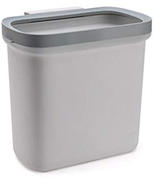 ZAW Mülleimer Moderne Papierkorb, Hänge Abfalleimer unter Spülbecken, mit Top-Ring Fix Müllsack Plastikeimer über Schranktür Papierkorb (Color : Grau, Größe : Medium)