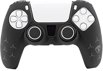 Automobili Lamborghini Silicon Kit Black PS5 - Cover in silicone PS5, controller skin, custodia protettiva, thumb grips per PS5, gommini per levette, nero