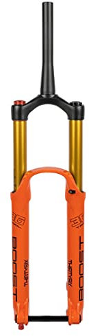 Fahrrad Federgabel 27.5 29 Zoll Bike Air Gabel 1-1/2 Konisches Rohr Federweg 160mm/180mm Rebound Adjust Manueller Lockout DH/AM THR (Color : Orange, Size : 29inch)