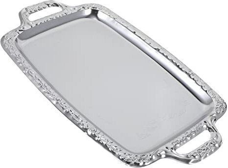 1 Pc Plateau De Plateau De Vaisselle Plateaux d Servant pour La Fête Plateau Bougeoir Plateau Pouf Plateau en Miroir Décoratif Métal Gâteau Plateau De Rangement