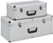 Gecheer 2Stck Werkzeugkoffer Werkzeugkasten Werkzeugbox - Silbern Aluminium, ABS und Holz