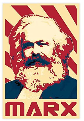 RIPEX Karl Marx Leinwand-Poster, Schlafzimmer, Dekoration, Sport, Landschaft, Büro, Raumdekoration, Geschenk, ohne Rahmen, 30 x 45 cm