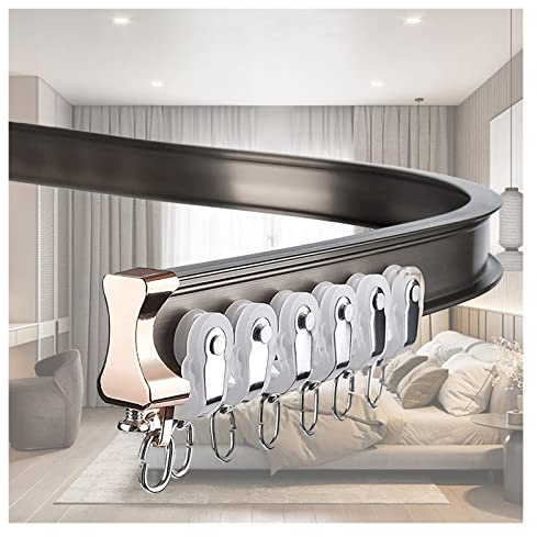 Flexibles Schiebevorhang-Schienensystem für Balkon/Erkerfenster, biegbare Sichtschutzwand für Krankenhauszimmer, Decken-/Wandhalterung, mit Haken (Color : Ceiling Mount, Size : 3m/