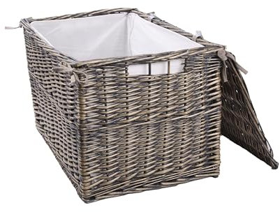 Natural Wicker Large Capacity Storage Trunk Bedroom Storage Basket Living Room Footstool Toy Storage Basket (Small)