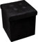 HomeHarmony® Velvet Folding Storage Bench Ottoman Footrest Seat Toy Box Storage Chest (Black, Medium)
