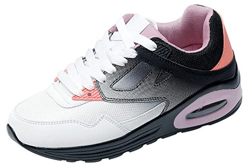 JOMIX Scarpe da Ginnastica Donna Sneakers Casual Sportive Corsa Leggero Fitness Running Camminata Cuscino Air Respitabile SD138-24 (Bianco Viola, 38)