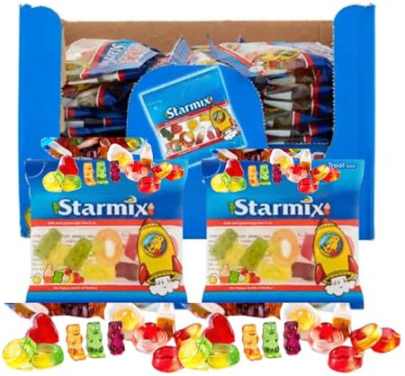 Sweet Mini Bags 100x16g - Amamitrade Thank You Sticker Made For Haribos 100 mini Packs - Bulk Sweets for Birthday Parties, Christmas, Halloween