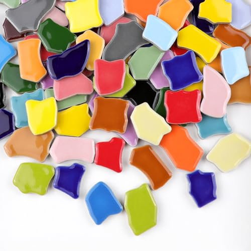 Carreaux de mosaïque en céramique irrégulière, 500 g, 2 à 4 cm, pierres de mosaïque pour bricolage, loisirs créatifs, décoration murale d'intérieur (mélange de couleurs)
