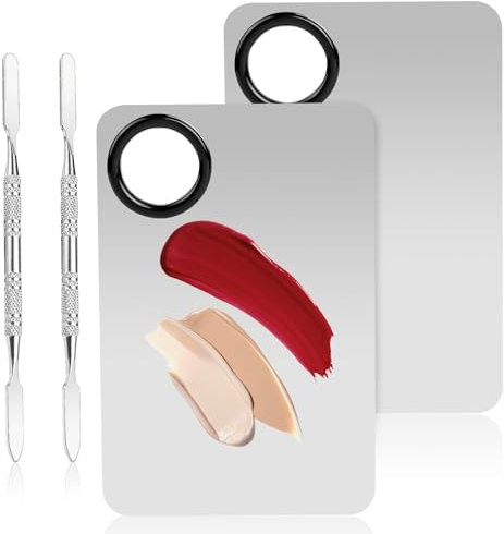 2 Set Makeup Mixing Palette - 2 Palette + 2 Color Stick, Spatula, Travel & Contouring Kit
