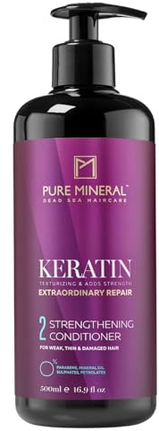 PURE MINERAL - Glättender Conditioner mit Keratin - 500ml | Der Keratin-Conditioner entwirrt und glättet geschädigte Längen, ohne das Haar zu beschweren.