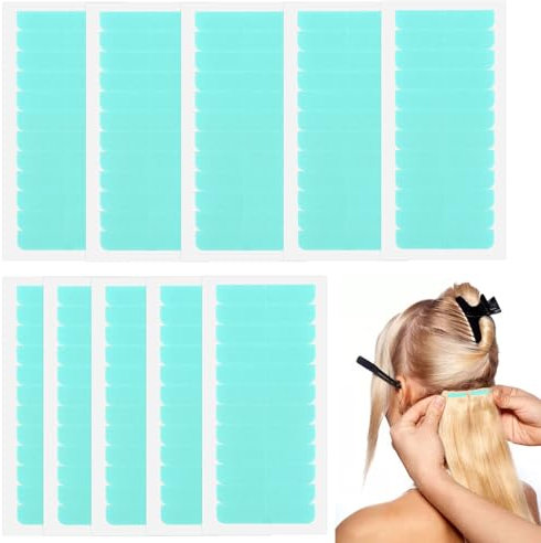 120 Stück Ersatztapes für Tape In Hair Extensions, Perückenband Doppelseitige Klebebänder, Ersatzband für Haarverlängerungen, Haarverlängerungsband, für Haarverlängerungen Perücken (4 x 0.8 cm)