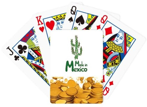 no/no Mexico Cactus Paysage Mexicain Gold Jeu de cartes à jouer classique