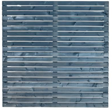 Sichtschutz Zaun Rhombus Kiefer Holz Grau lasiert 1260x180 cm (BxH) Gartenzaun - 7 Zaunfelder und 8 Pfosten inkl. Montagematerial Garten Lamellenzaun