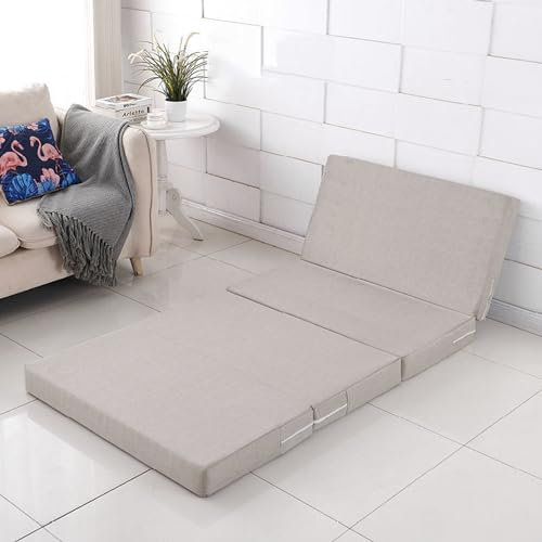 XXIUDEE Faltbare Isomatte, abnehmbarer Bezug, Bodenmatratze, leichter Sofasessel, Kinder, Gäste, Wohnzimmer, Schlafzimmer, Übernachtungsmatratze für Reisen, Auto, Zelt (200 x 100 x 10 cm, Grau)