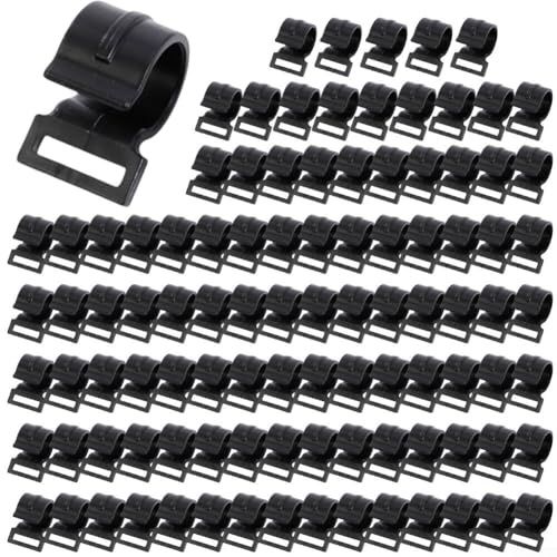 LVYXON 100Pcs Tent Pole Clips, Plastic C Clamp for Camping Awning Tent, Small Portable C Clamp, Camper Awning Hooks for Party Camping Tent Indoor Outdoor Decor(25mm)