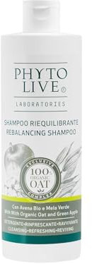 Phyto Live Laboratories Rebalancing Shampoo – Haarshampoo mit Bio-Hafer und grünem Apfel für fettiges Haar – Shampoo für glänzende, erfrischte und seidig weiche Formel – Größe 400 ml