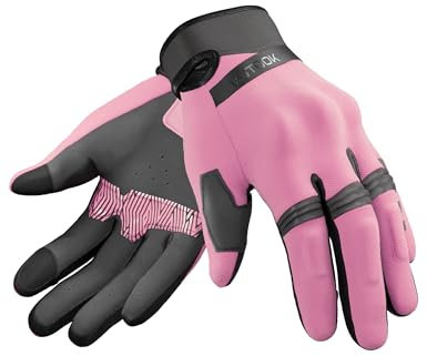 KUTOOK Gant Moto Homologué Homme Femme Scooter Hiver Été Moto Cross Trotinette Electrique Imperméable Equipement Vêtements Tactique Accessoires VTT Rose XL