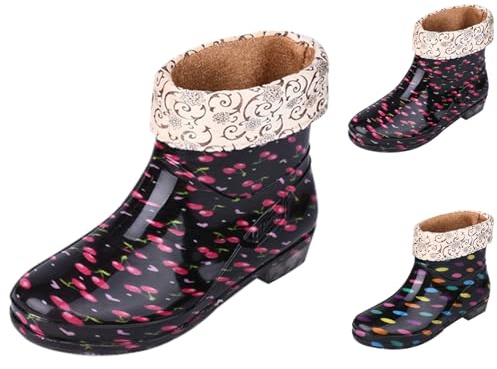Botas De Lluvia De Mujer Botas De Goma Impermeables Boots Pvc Acolchadas Botas De Lluvia Mujer Cómodos Zapatos De Mujer Invierno Lluvia Botines De Lluvia Para Jardinería Y Pesca Black Friday 2024,