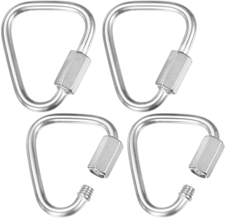 M METERXITY 4-Pack Quick Chain Link Connector, M3.5 1/8 304 Acier Inoxydable Triangle Swing/Camping/Randonnée/Sac À Dos, Twist Key Ring Vis Chaîne Lien [Silver]