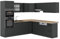 Vicco Eckküche R-Line, Anthrazit Landhaus/Anthrazit, 237 x 247 cm, AP Eiche
