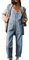 Sukany Women's Casual Denim Jean Overalls Loose Adjustable Straps Baggy Dungarees Bib Romper Jumpsuit Harem Pants Light Blue S