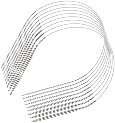 Reessy Rundstricknadel-Set, 80 cm, mit markierter Größe, Metall, Rundstricknadeln, 2,0–6,0 mm, für Pullover, Schal, Decke, Schal oder großes Projekt, 9-teilig